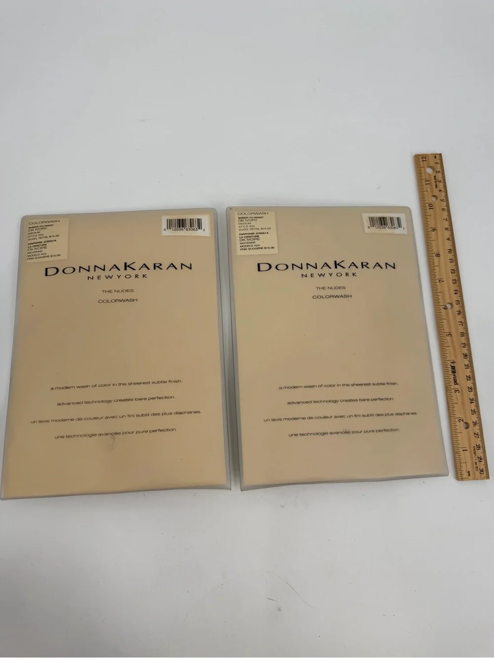 Donna Karan New York Pantyhose Medium Colorwash The Nudes 2 Pr VTG Dk Ivory A24